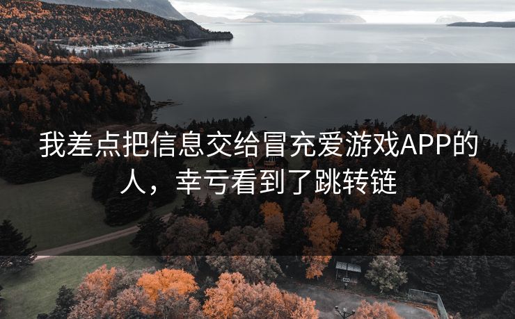 我差点把信息交给冒充爱游戏APP的人,幸亏看到了跳转链