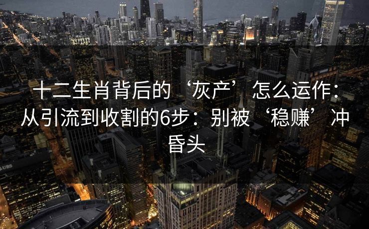十二生肖背后的‘灰产’怎么运作：从引流到收割的6步：别被‘稳赚’冲昏头