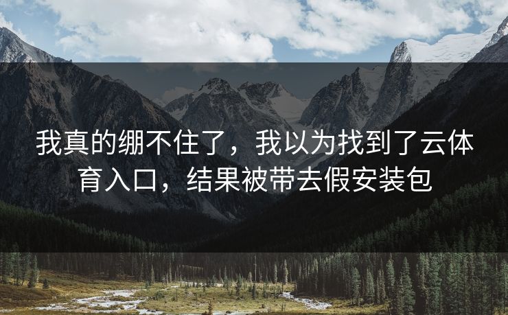 我真的绷不住了，我以为找到了云体育入口，结果被带去假安装包