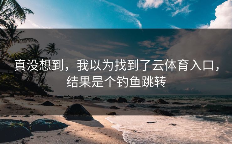 真没想到，我以为找到了云体育入口，结果是个钓鱼跳转