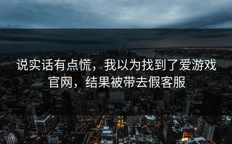 说实话有点慌，我以为找到了爱游戏官网，结果被带去假客服